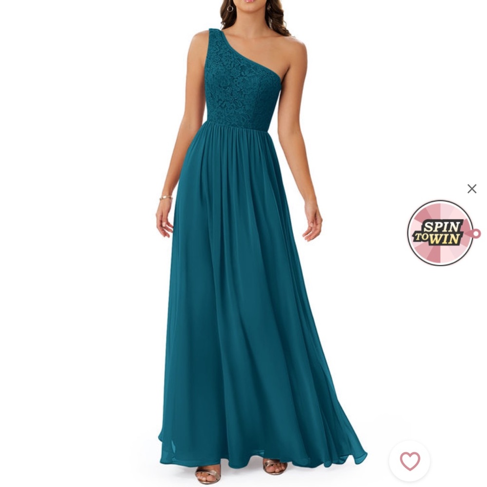 INK BLUE ONE SHOULDER FORMAL DRESS